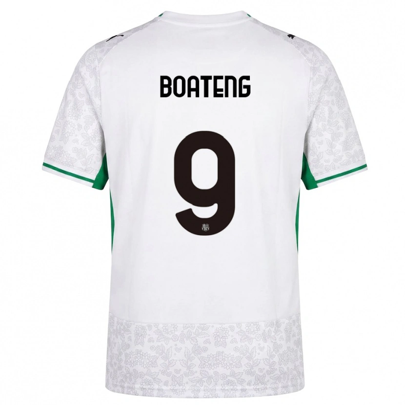 Danxen Donna Maglia Owen Boateng #9 Bianco Nero Verde Kit Gara Away 2026/27 Maglietta