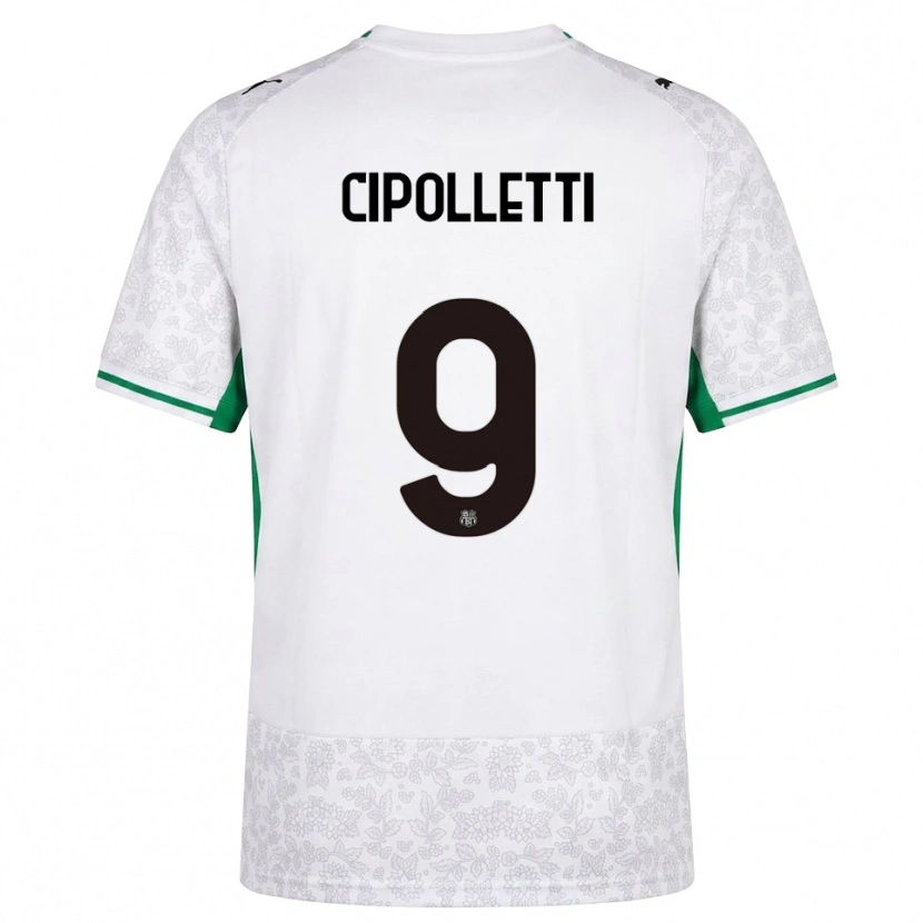 Danxen Donna Maglia Matteo Cipolletti #9 Bianco Nero Verde Kit Gara Away 2026/27 Maglietta