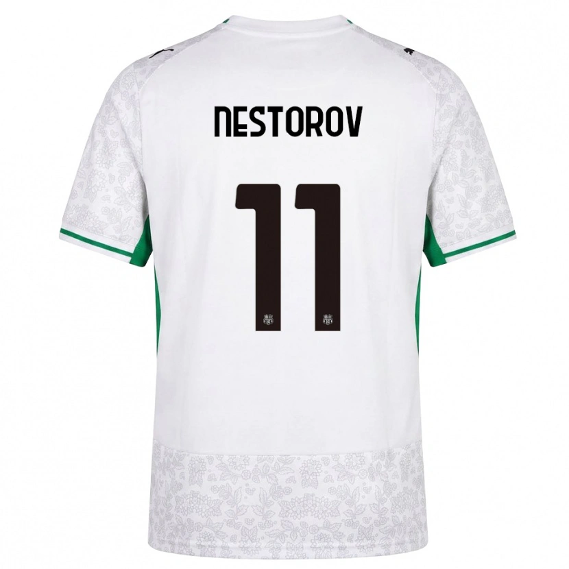Danxen Donna Maglia Dean Nestorov #11 Bianco Nero Verde Kit Gara Away 2026/27 Maglietta