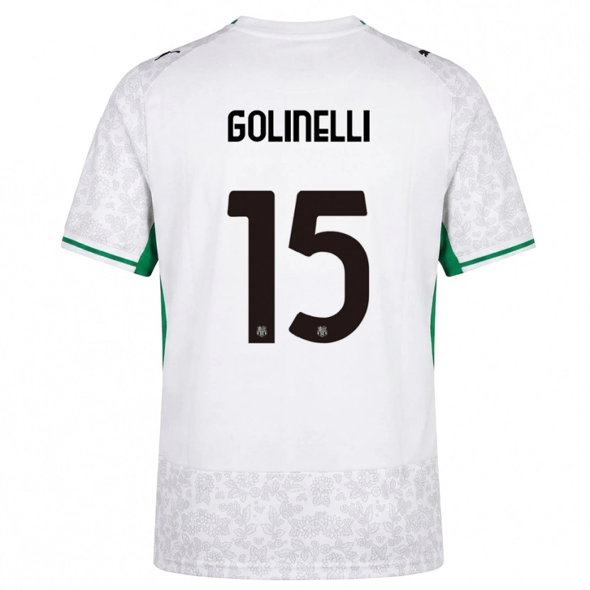 Danxen Donna Maglia Emanuele Golinelli #15 Bianco Nero Verde Kit Gara Away 2026/27 Maglietta