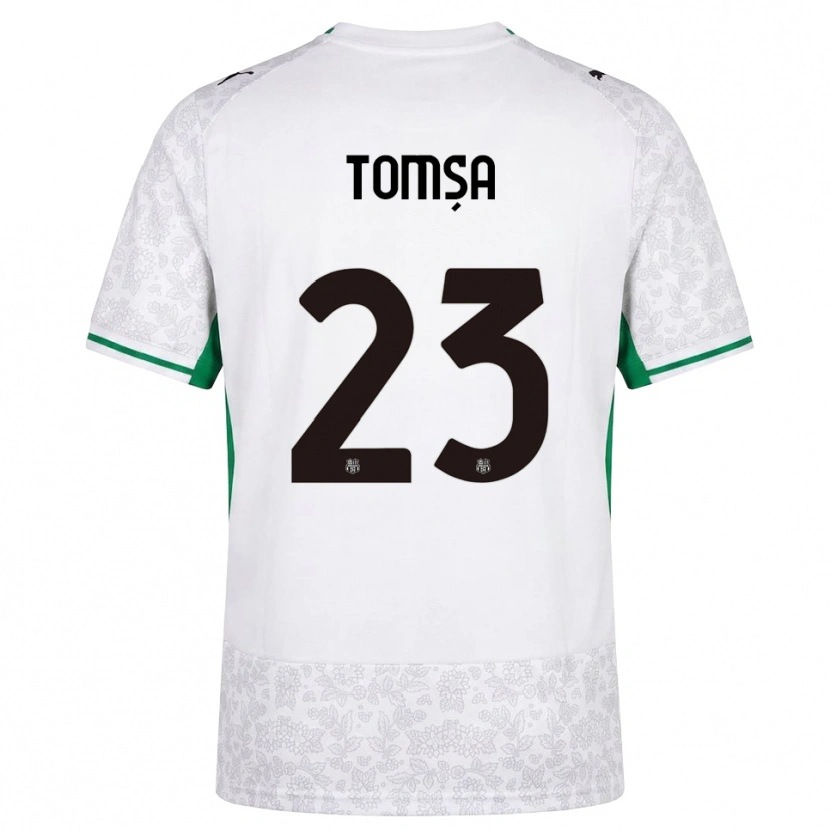 Danxen Donna Maglia Troy Tomșa #23 Bianco Nero Verde Kit Gara Away 2026/27 Maglietta