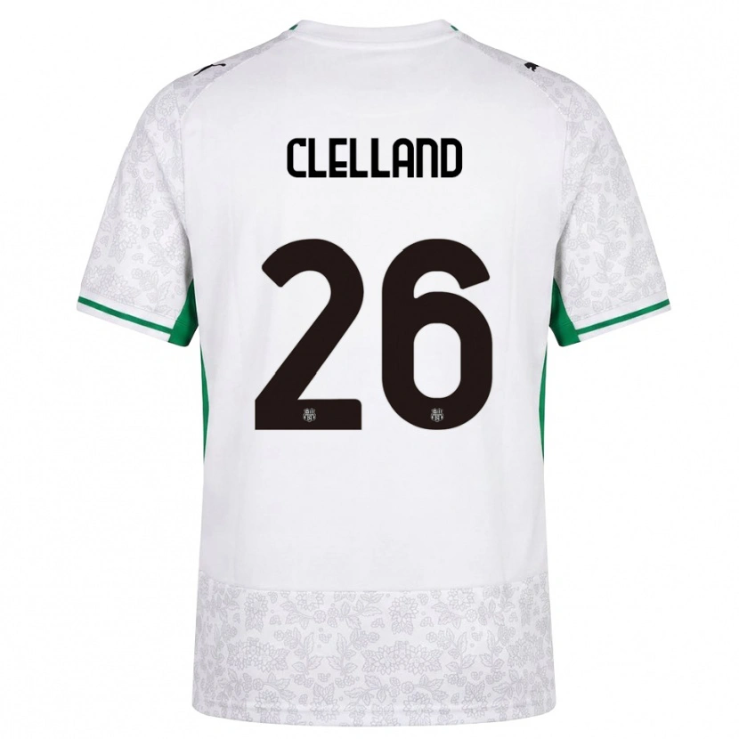 Danxen Donna Maglia Lana Clelland #26 Bianco Nero Verde Kit Gara Away 2026/27 Maglietta