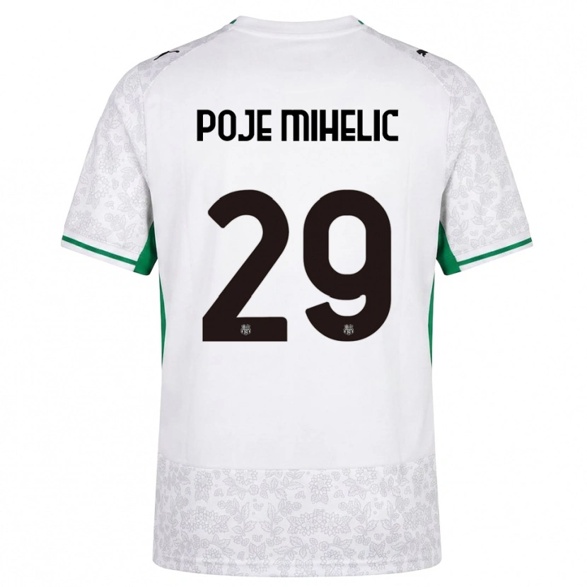 Danxen Donna Maglia Naja Poje Mihelič #29 Bianco Nero Verde Kit Gara Away 2026/27 Maglietta