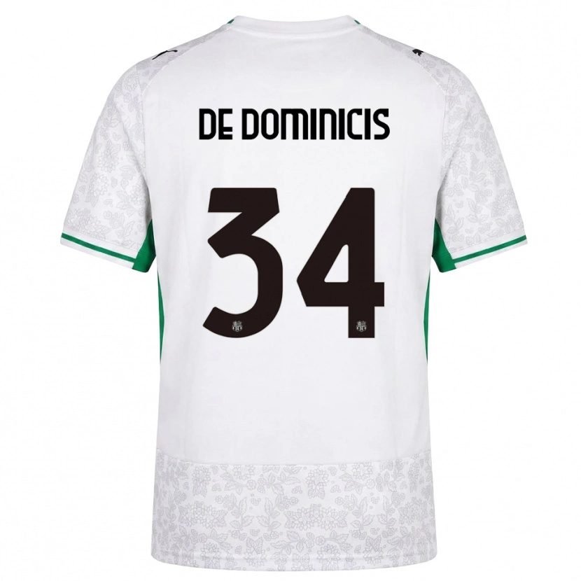 Danxen Donna Maglia Diego De Dominicis #34 Bianco Nero Verde Kit Gara Away 2026/27 Maglietta
