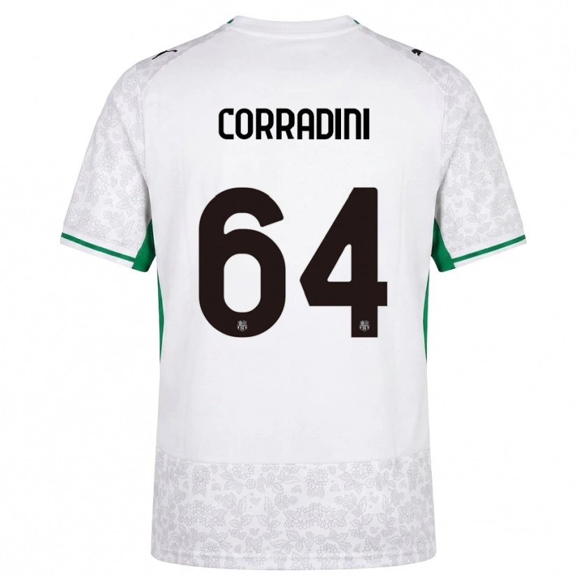 Danxen Donna Maglia Francesco Corradini #64 Bianco Nero Verde Kit Gara Away 2026/27 Maglietta