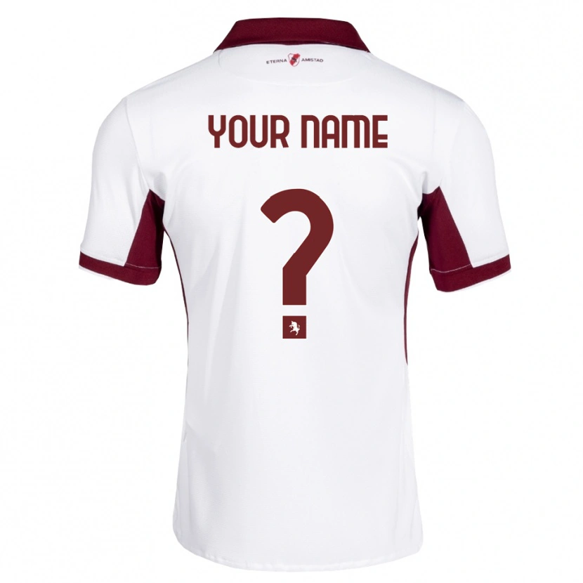 Danxen Donna Maglia Il Tuo Nome #0 Borgogna Bianco Rosso Kit Gara Away 2026/27 Maglietta