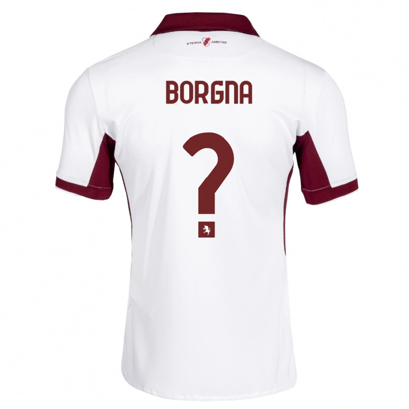 Danxen Donna Maglia Federico Borgna #0 Borgogna Bianco Rosso Kit Gara Away 2026/27 Maglietta