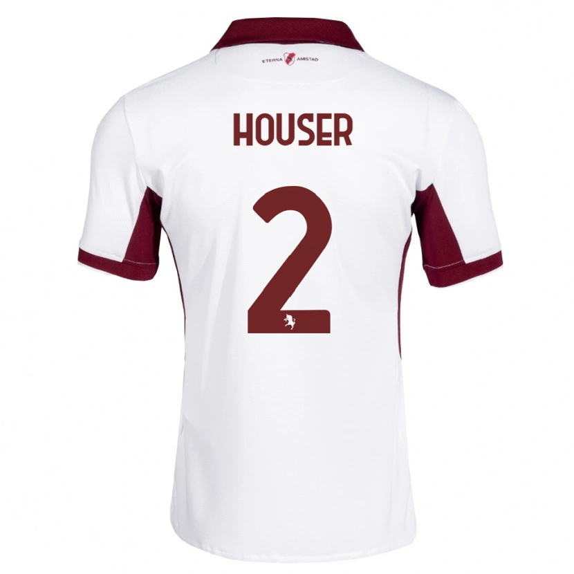 Danxen Donna Maglia Matej Houser #2 Borgogna Bianco Rosso Kit Gara Away 2026/27 Maglietta