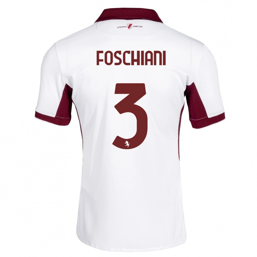 Danxen Donna Maglia Francesco Foschiani #3 Borgogna Bianco Rosso Kit Gara Away 2026/27 Maglietta