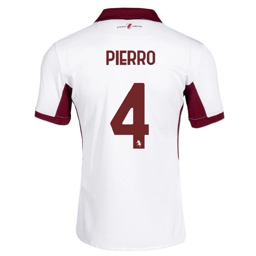Danxen Donna Maglia Dennis Pierro #4 Borgogna Bianco Rosso Kit Gara Away 2026/27 Maglietta