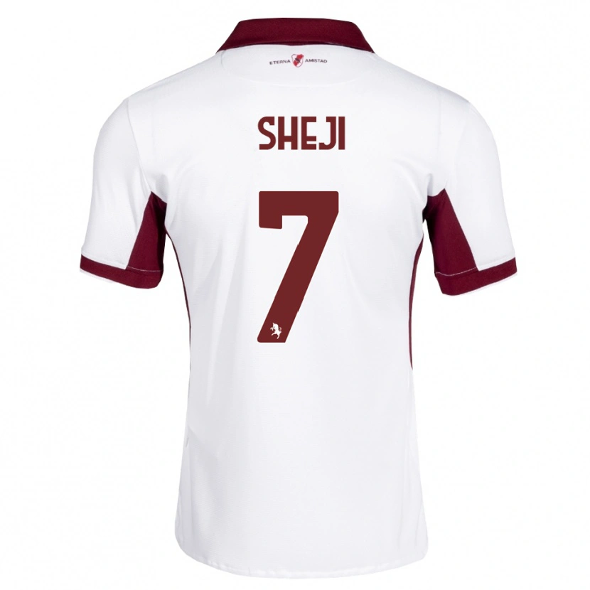 Danxen Donna Maglia Rikardo Sheji #7 Borgogna Bianco Rosso Kit Gara Away 2026/27 Maglietta