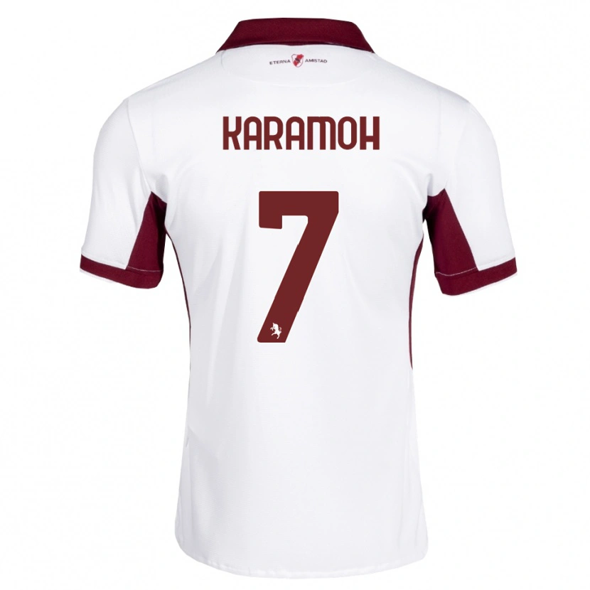 Danxen Donna Maglia Yann Karamoh #7 Borgogna Bianco Rosso Kit Gara Away 2026/27 Maglietta
