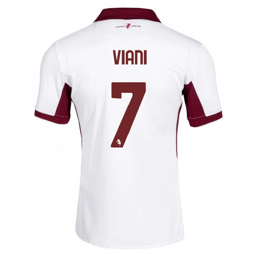 Danxen Donna Maglia Pietro Viani #7 Borgogna Bianco Rosso Kit Gara Away 2026/27 Maglietta