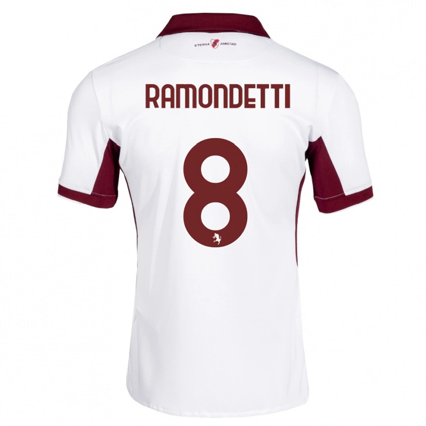 Danxen Donna Maglia Vittorio Ramondetti #8 Borgogna Bianco Rosso Kit Gara Away 2026/27 Maglietta