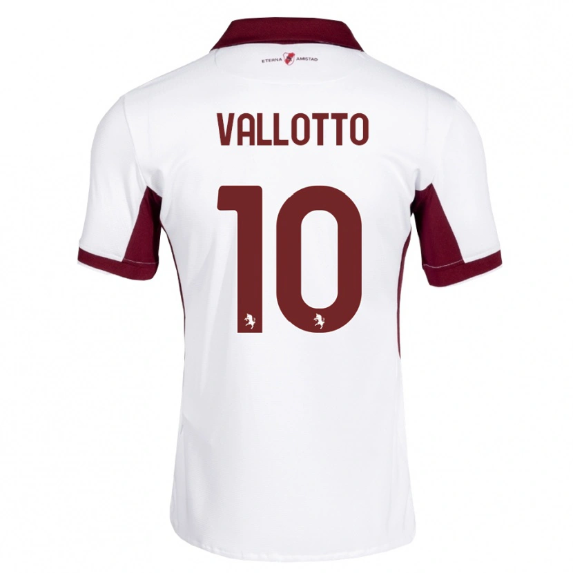 Danxen Donna Maglia Greta Vallotto #10 Borgogna Bianco Rosso Kit Gara Away 2026/27 Maglietta