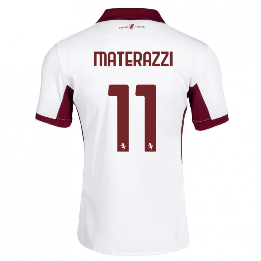 Danxen Donna Maglia Gianfilippo Materazzi #11 Borgogna Bianco Rosso Kit Gara Away 2026/27 Maglietta