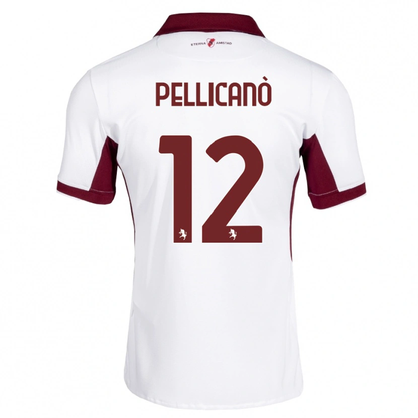 Danxen Donna Maglia Pasquale Pellicanò #12 Borgogna Bianco Rosso Kit Gara Away 2026/27 Maglietta