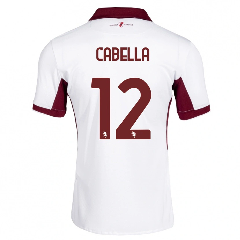 Danxen Donna Maglia Matteo Cabella #12 Borgogna Bianco Rosso Kit Gara Away 2026/27 Maglietta