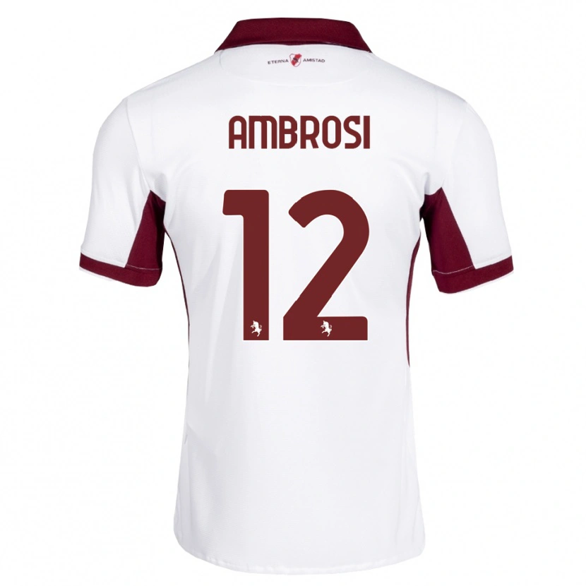 Danxen Donna Maglia Martina Ambrosi #12 Borgogna Bianco Rosso Kit Gara Away 2026/27 Maglietta