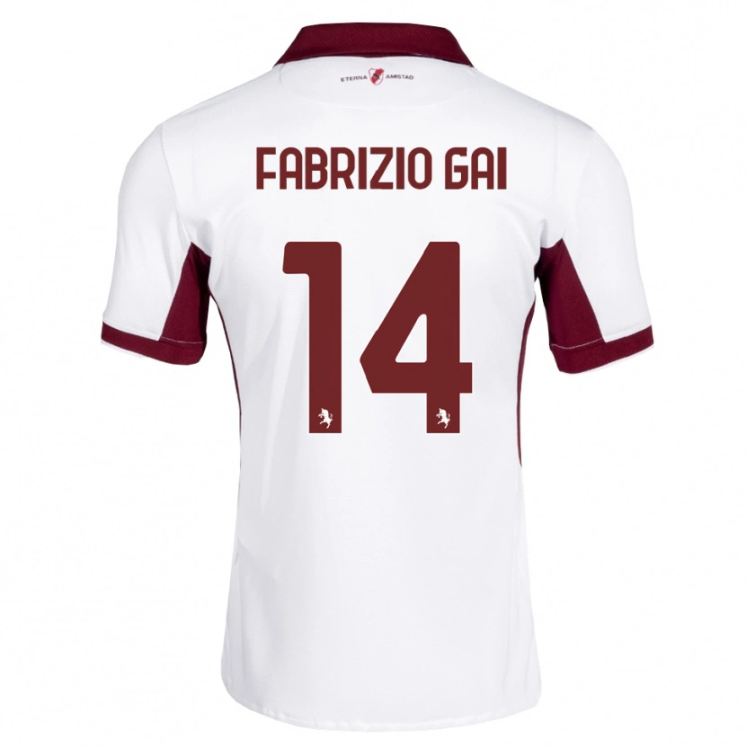 Danxen Donna Maglia Fabrizio Gai #14 Borgogna Bianco Rosso Kit Gara Away 2026/27 Maglietta