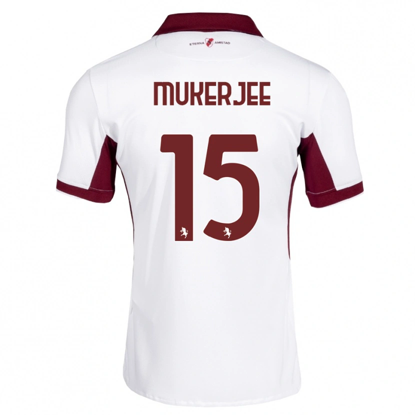 Danxen Donna Maglia Carlo Mukerjee #15 Borgogna Bianco Rosso Kit Gara Away 2026/27 Maglietta