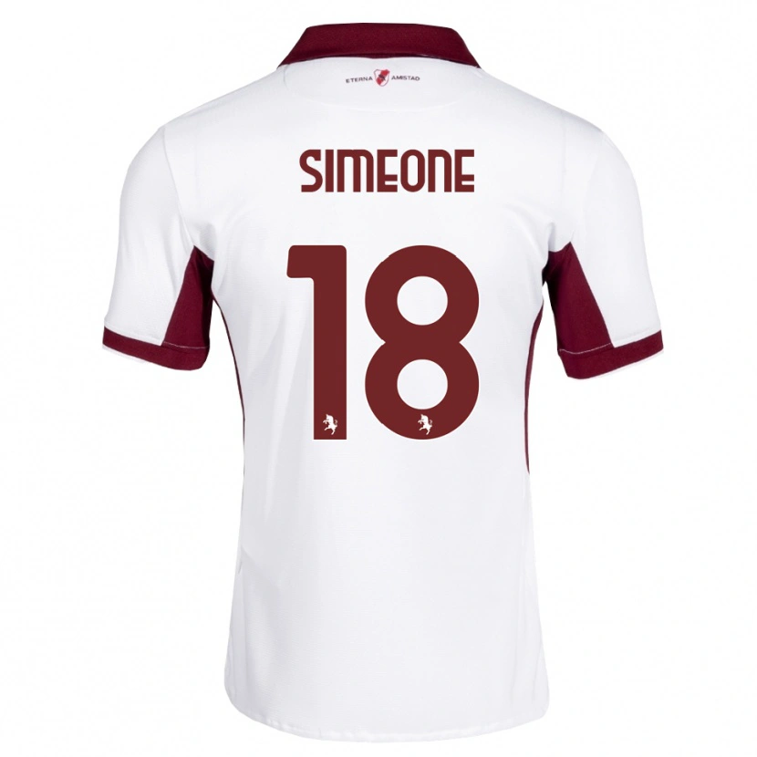 Danxen Donna Maglia Giovanni Simeone #18 Borgogna Bianco Rosso Kit Gara Away 2026/27 Maglietta