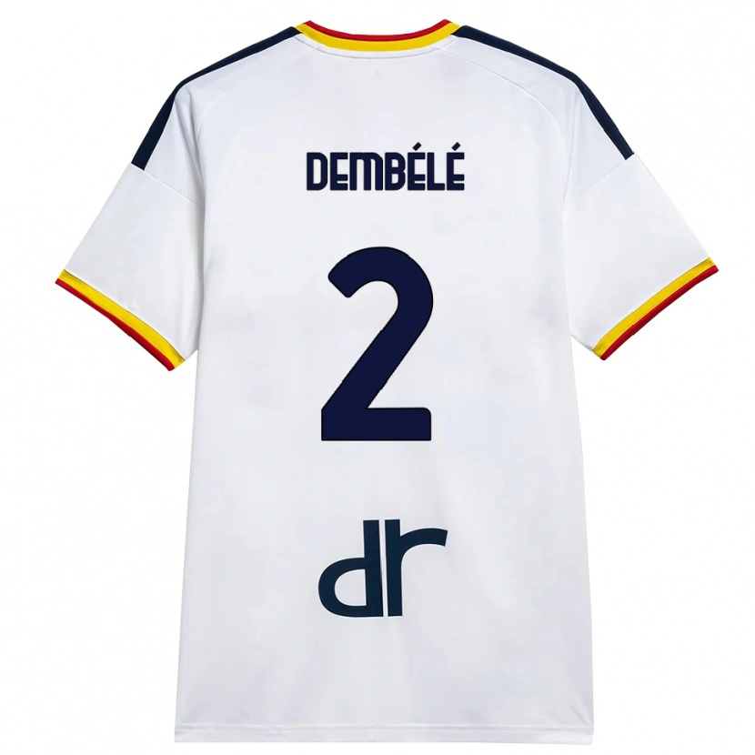 Danxen Donna Maglia Ali Dembélé #2 Bianco Giallo Rosso Kit Gara Away 2026/27 Maglietta
