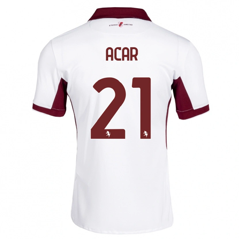 Danxen Donna Maglia Emirhan Acar #21 Borgogna Bianco Rosso Kit Gara Away 2026/27 Maglietta
