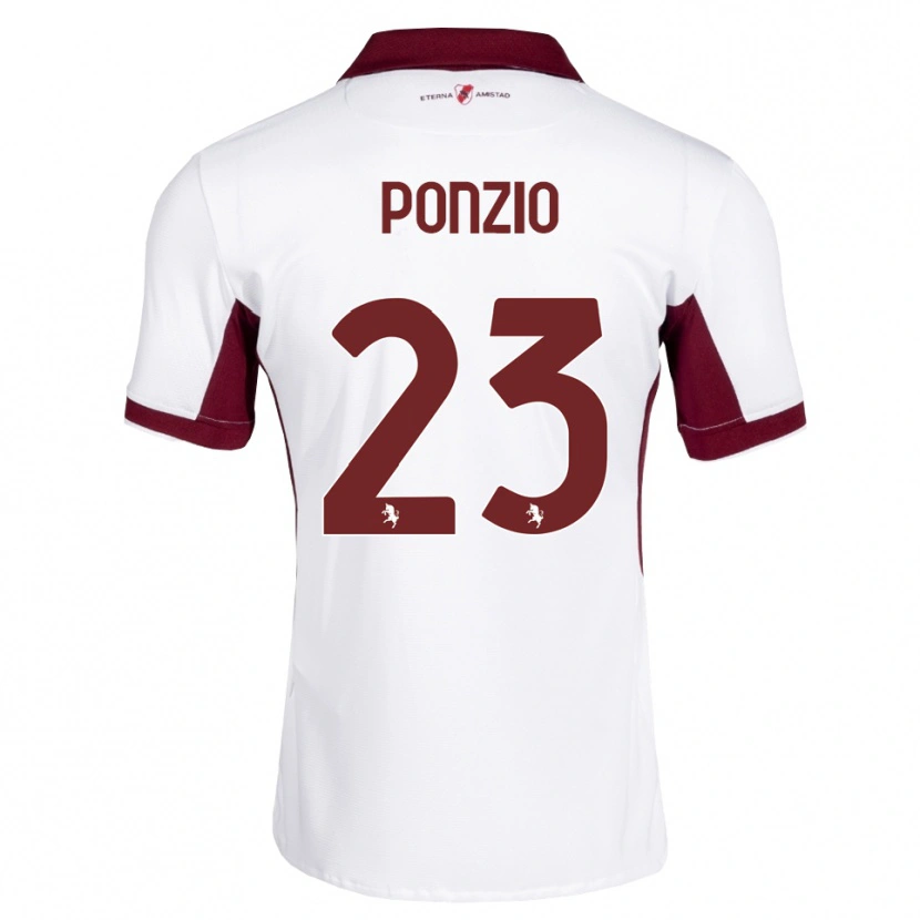 Danxen Donna Maglia Erika Ponzio #23 Borgogna Bianco Rosso Kit Gara Away 2026/27 Maglietta