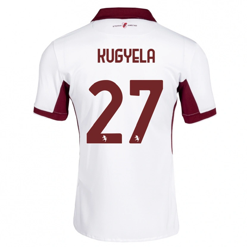Danxen Donna Maglia Zalán Kugyela #27 Borgogna Bianco Rosso Kit Gara Away 2026/27 Maglietta
