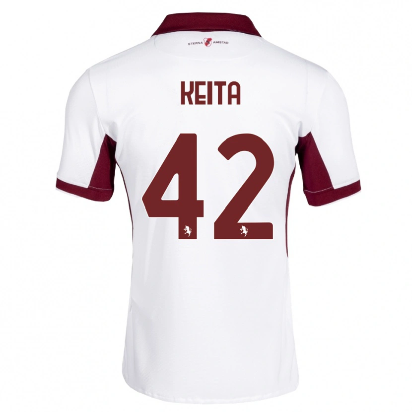 Danxen Donna Maglia Karamoko Keita #42 Borgogna Bianco Rosso Kit Gara Away 2026/27 Maglietta