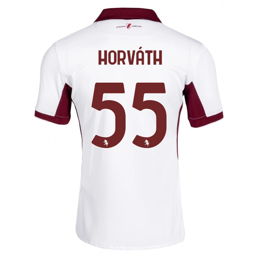 Danxen Donna Maglia Krisztofer Horváth #55 Borgogna Bianco Rosso Kit Gara Away 2026/27 Maglietta
