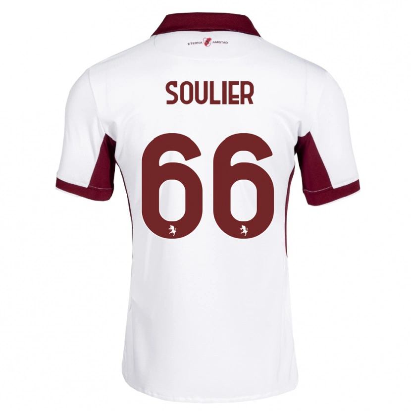 Danxen Donna Maglia Evan Soulier #66 Borgogna Bianco Rosso Kit Gara Away 2026/27 Maglietta