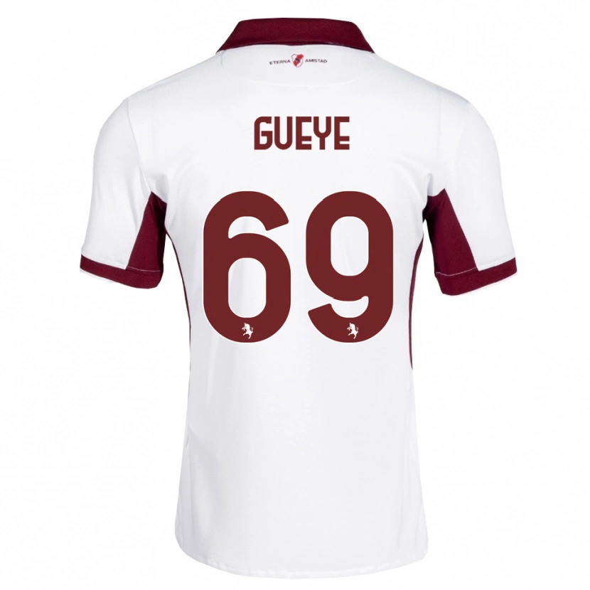 Danxen Donna Maglia Ousmane Gueye #69 Borgogna Bianco Rosso Kit Gara Away 2026/27 Maglietta