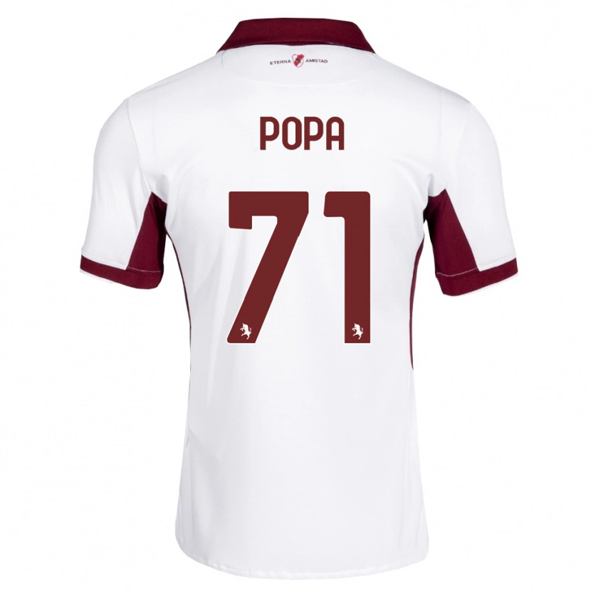 Danxen Donna Maglia Mihai Popa #71 Borgogna Bianco Rosso Kit Gara Away 2026/27 Maglietta