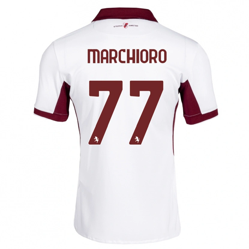 Danxen Donna Maglia Raffaele Marchioro #77 Borgogna Bianco Rosso Kit Gara Away 2026/27 Maglietta