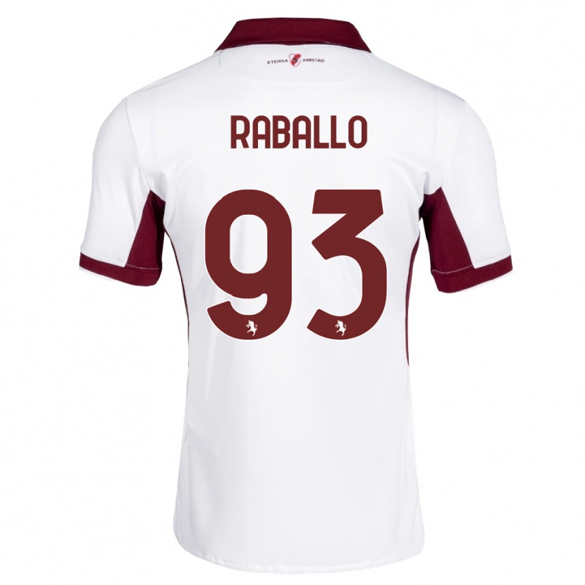 Danxen Donna Maglia Alessio Raballo #93 Borgogna Bianco Rosso Kit Gara Away 2026/27 Maglietta