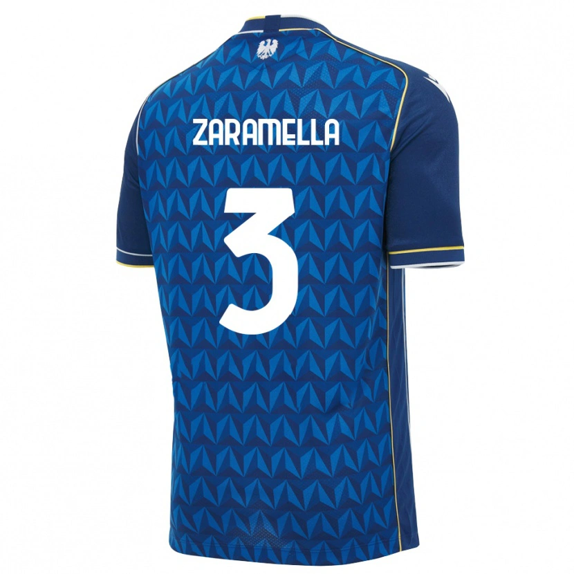 Danxen Donna Maglia Pietro Zaramella #3 Blu Reale Blu Bianco Kit Gara Away 2026/27 Maglietta