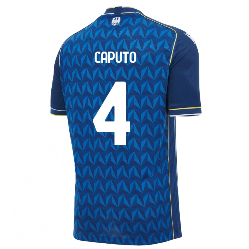 Danxen Donna Maglia Luigi Caputo #4 Blu Reale Blu Bianco Kit Gara Away 2026/27 Maglietta
