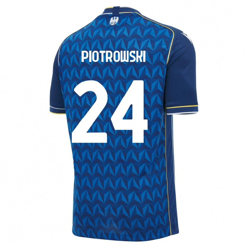 Danxen Donna Maglia Jakub Piotrowski #24 Blu Reale Blu Bianco Kit Gara Away 2026/27 Maglietta