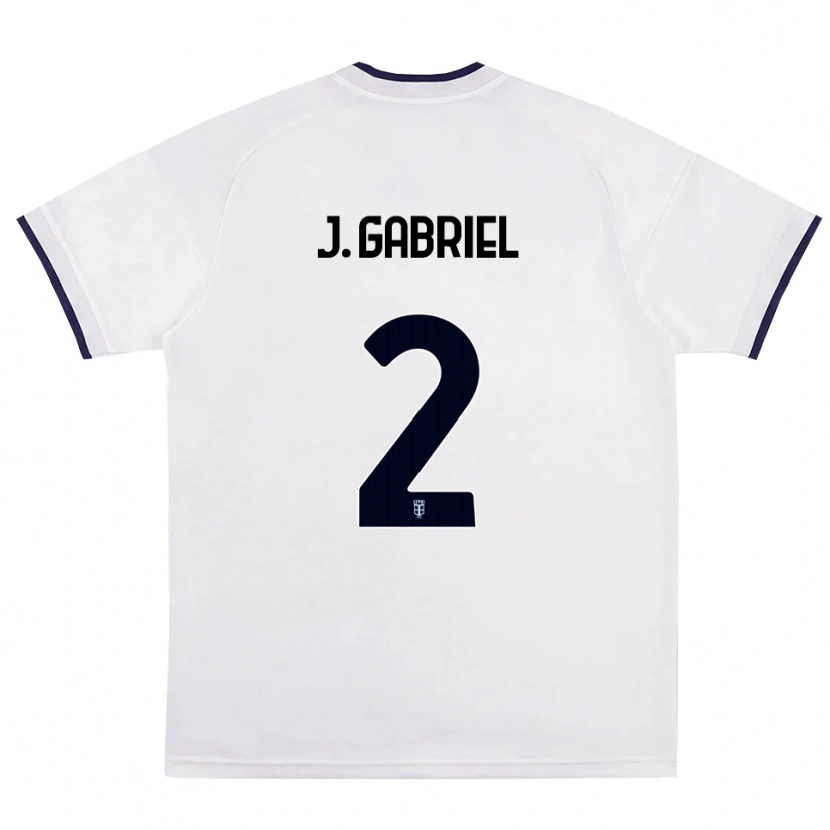 Danxen Donna Maglia João Gabriel #2 Bianco Rosso Blu Reale Kit Gara Away 2026/27 Maglietta