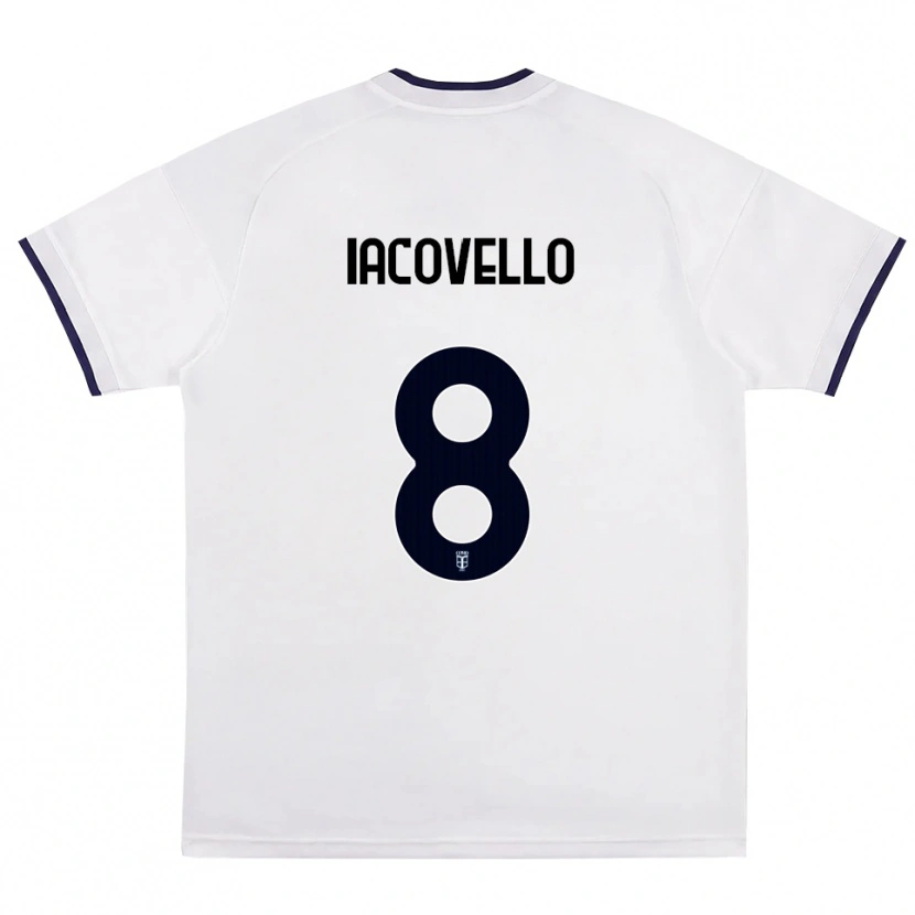 Danxen Donna Maglia Mattia Iacovello #8 Bianco Rosso Blu Reale Kit Gara Away 2026/27 Maglietta