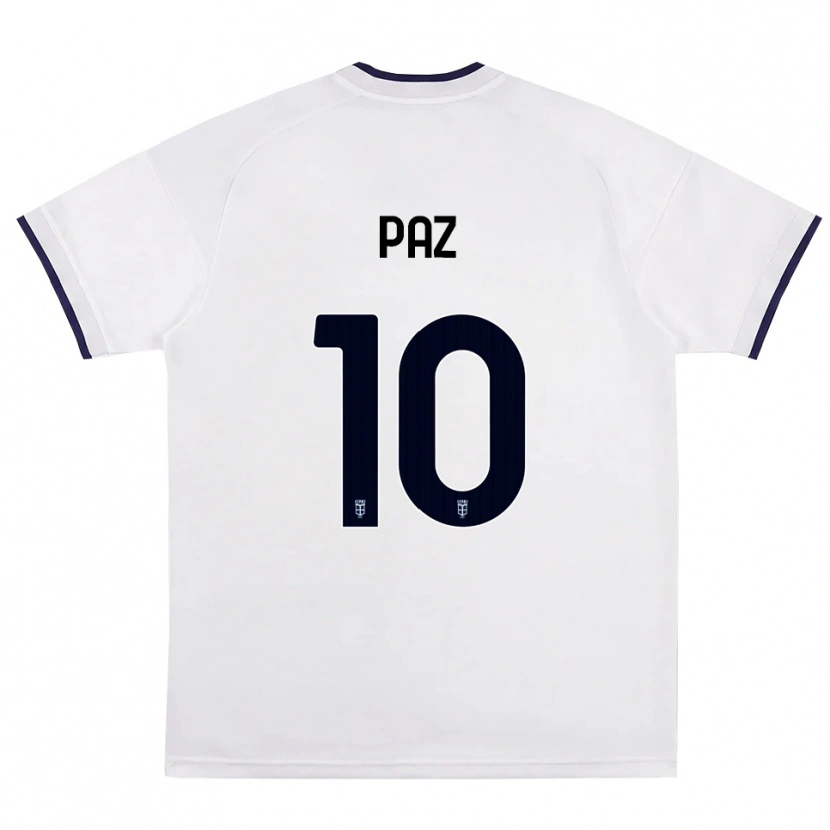 Danxen Donna Maglia Nico Paz #10 Bianco Rosso Blu Reale Kit Gara Away 2026/27 Maglietta