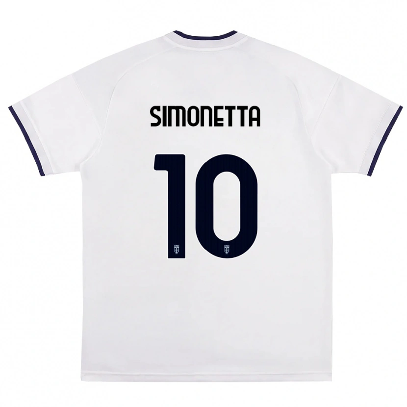Danxen Donna Maglia Jacopo Simonetta #10 Bianco Rosso Blu Reale Kit Gara Away 2026/27 Maglietta