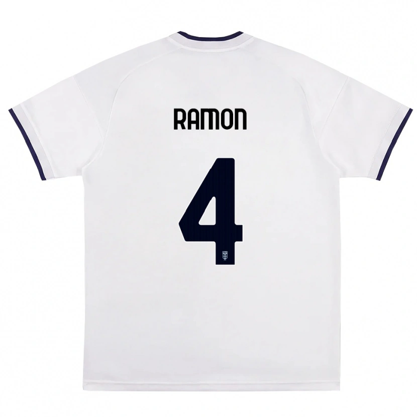 Danxen Donna Maglia Jacobo Ramón #4 Bianco Rosso Blu Reale Kit Gara Away 2026/27 Maglietta