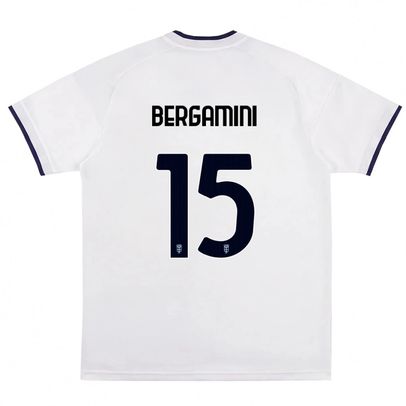 Danxen Donna Maglia Mattia Bergamini #15 Bianco Rosso Blu Reale Kit Gara Away 2026/27 Maglietta