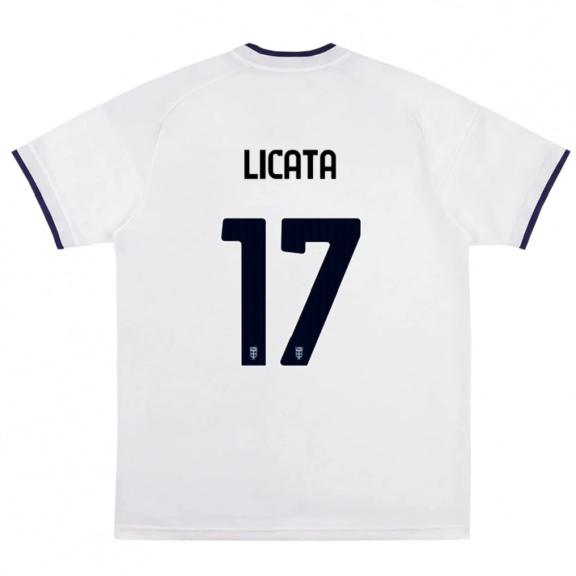 Danxen Donna Maglia Alessandro Licata #17 Bianco Rosso Blu Reale Kit Gara Away 2026/27 Maglietta