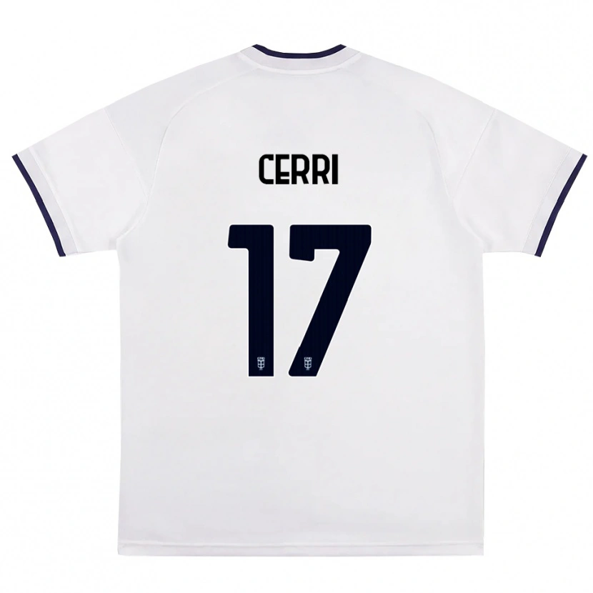 Danxen Donna Maglia Alberto Cerri #17 Bianco Rosso Blu Reale Kit Gara Away 2026/27 Maglietta
