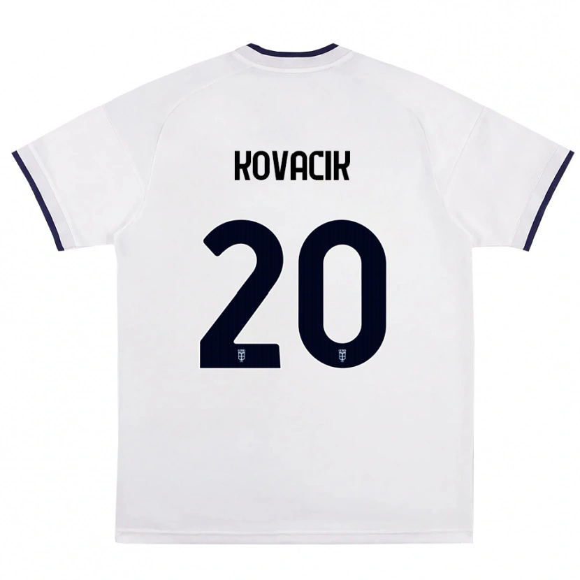 Danxen Donna Maglia Peter Kovacik #20 Bianco Rosso Blu Reale Kit Gara Away 2026/27 Maglietta