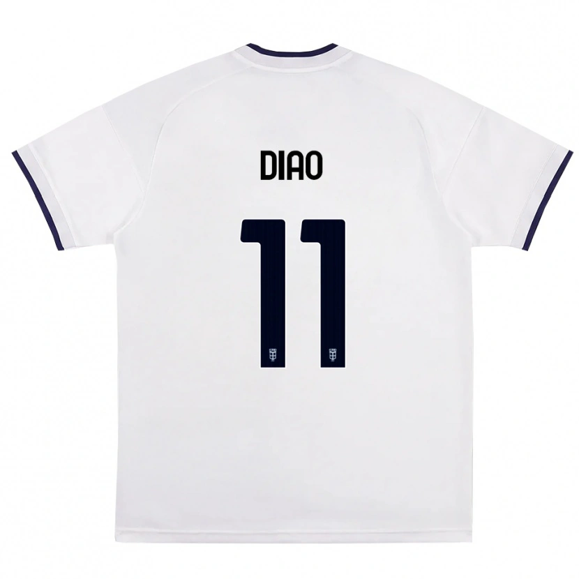 Danxen Donna Maglia Assane Diao #11 Bianco Rosso Blu Reale Kit Gara Away 2026/27 Maglietta